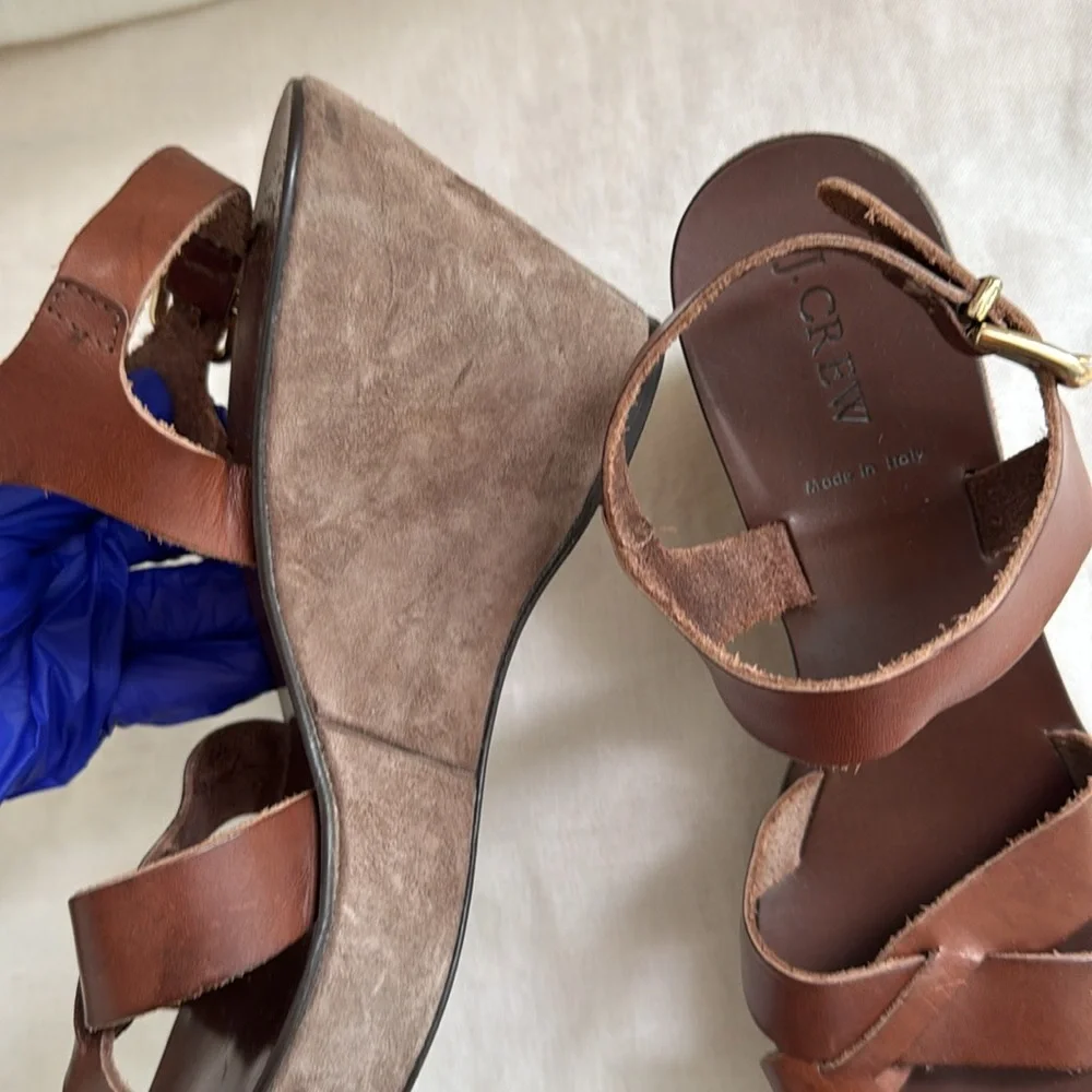 J. Crew Brown Leather Wedges - Picture 7 of 12